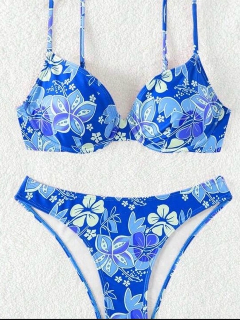 Blue Floral Women's Bikini Set